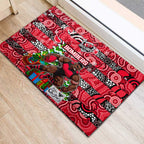 Bombers Football Merry Christmas Rubber Doormat Indigenous Australian Art