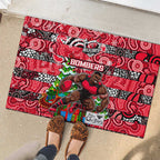 Bombers Football Merry Christmas Rubber Doormat Indigenous Australian Art