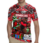 Custom Bombers Rugby Merry Christmas Rugby Jersey Indigenous Australian Art