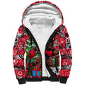 Custom Bombers Rugby Merry Christmas Sherpa Hoodie Indigenous Australian Art
