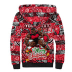 Custom Bombers Rugby Merry Christmas Sherpa Hoodie Indigenous Australian Art