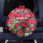 Bombers Football Merry Christmas Spare Tire Cover Indigenous Australian Art