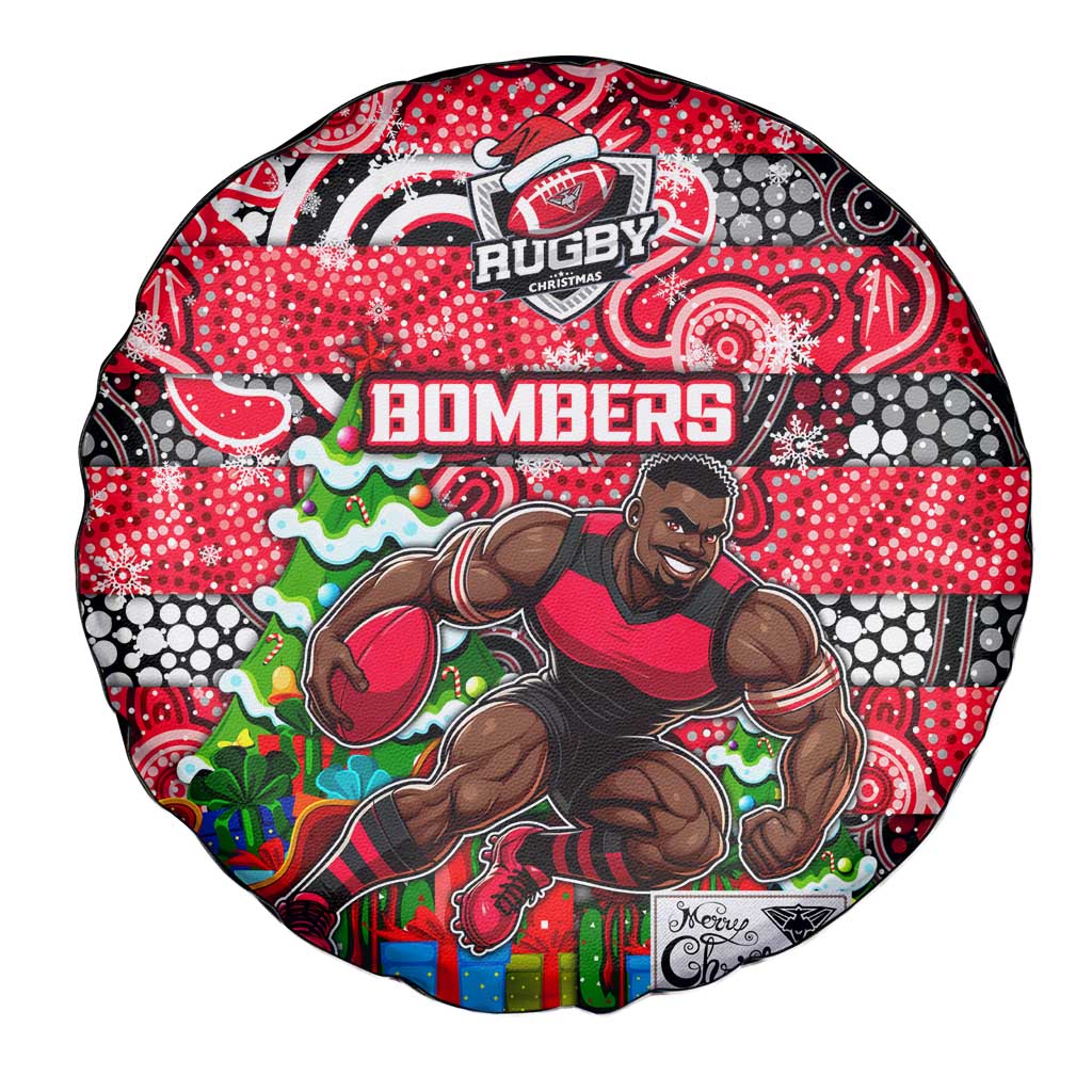 Bombers Football Merry Christmas Spare Tire Cover Indigenous Australian Art