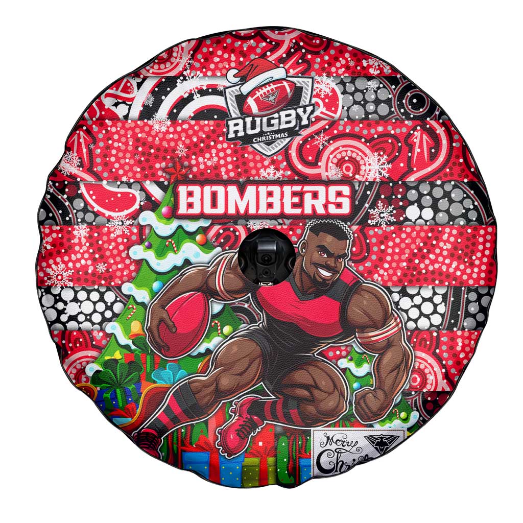 Bombers Football Merry Christmas Spare Tire Cover Indigenous Australian Art
