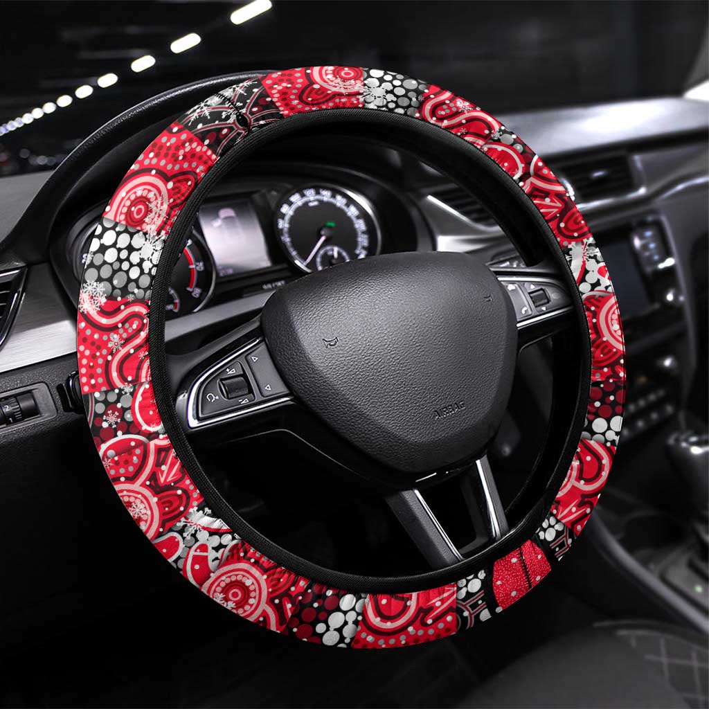 Bombers Football Merry Christmas Steering Wheel Cover Indigenous Australian Art