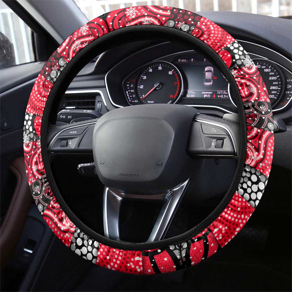Bombers Football Merry Christmas Steering Wheel Cover Indigenous Australian Art