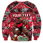 Custom Bombers Rugby Merry Christmas Sweatshirt Indigenous Australian Art