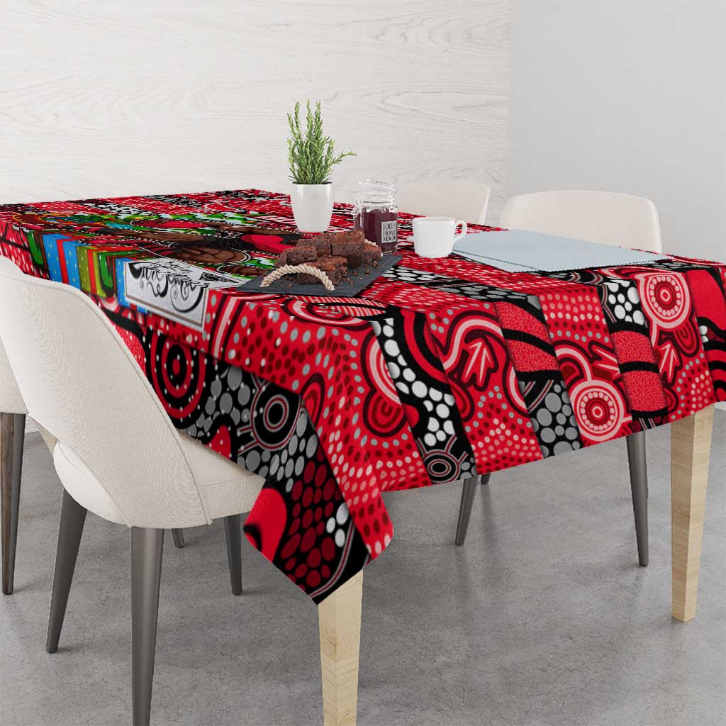 Bombers Football Merry Christmas Tablecloth Indigenous Australian Art