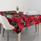 Bombers Football Merry Christmas Tablecloth Indigenous Australian Art