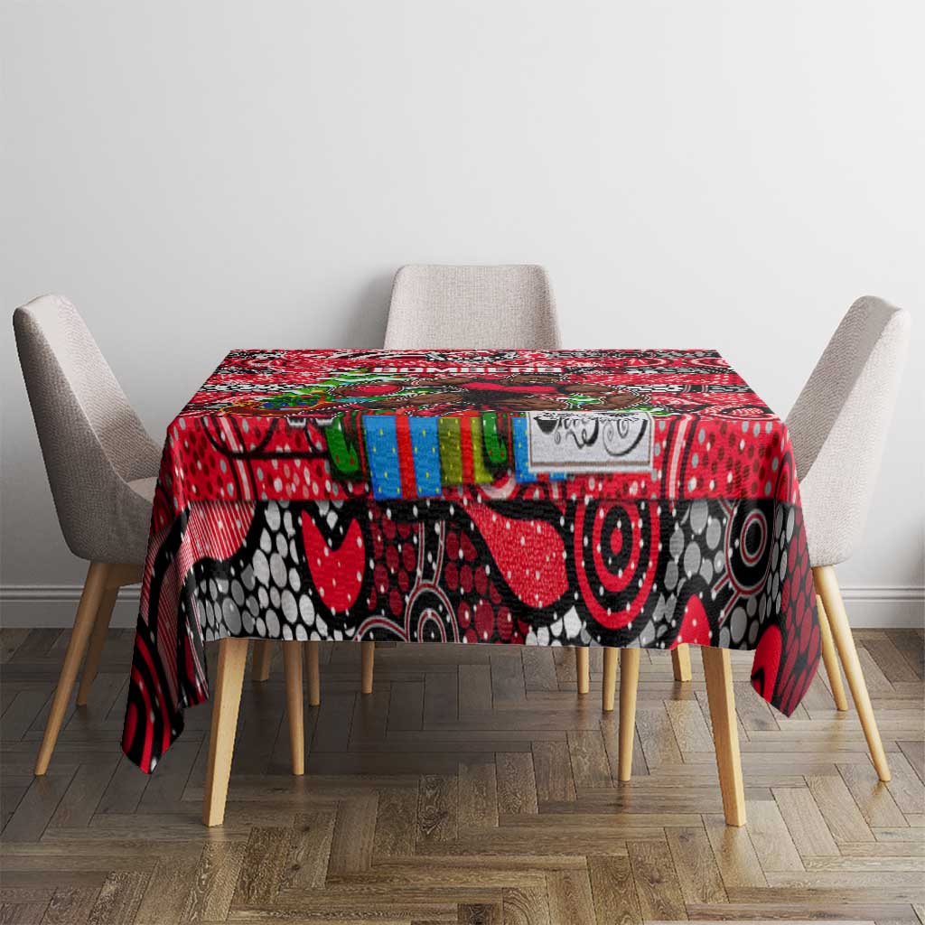 Bombers Football Merry Christmas Tablecloth Indigenous Australian Art