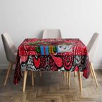 Bombers Football Merry Christmas Tablecloth Indigenous Australian Art
