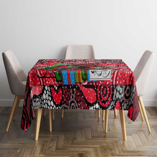 Bombers Football Merry Christmas Tablecloth Indigenous Australian Art