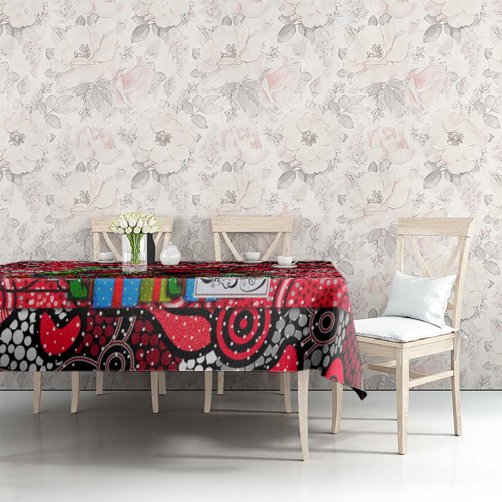 Bombers Football Merry Christmas Tablecloth Indigenous Australian Art