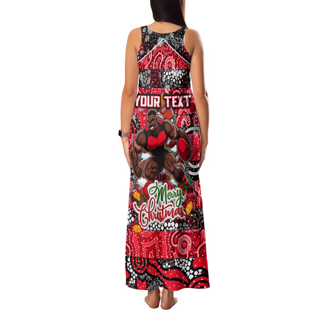 Custom Bombers Rugby Merry Christmas Tank Maxi Dress Indigenous Australian Art
