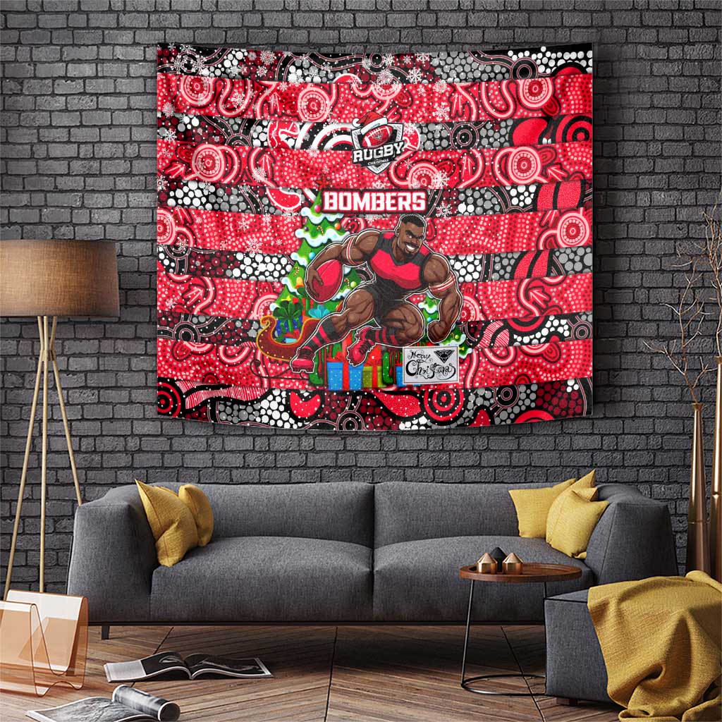 Bombers Football Merry Christmas Tapestry Indigenous Australian Art