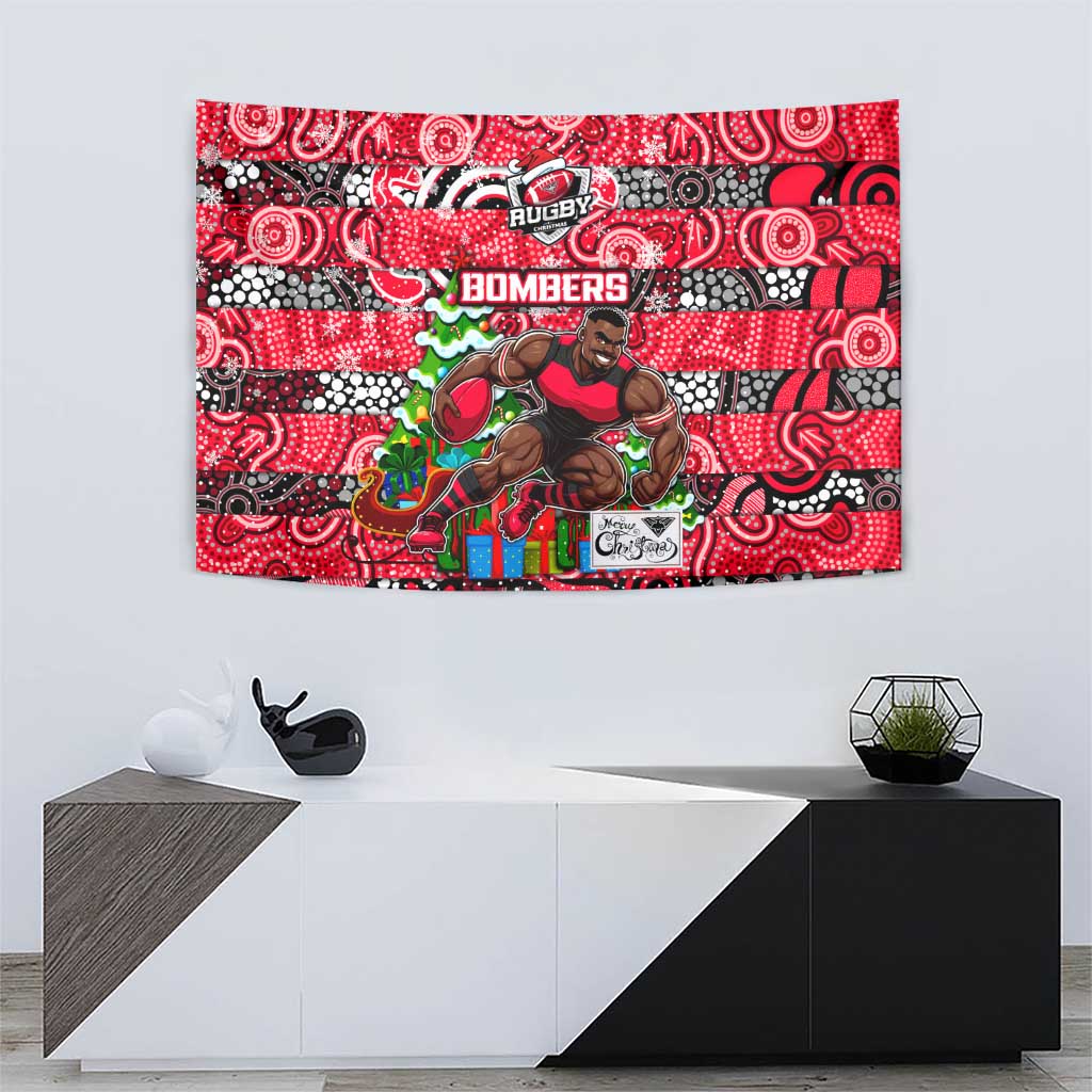 Bombers Football Merry Christmas Tapestry Indigenous Australian Art