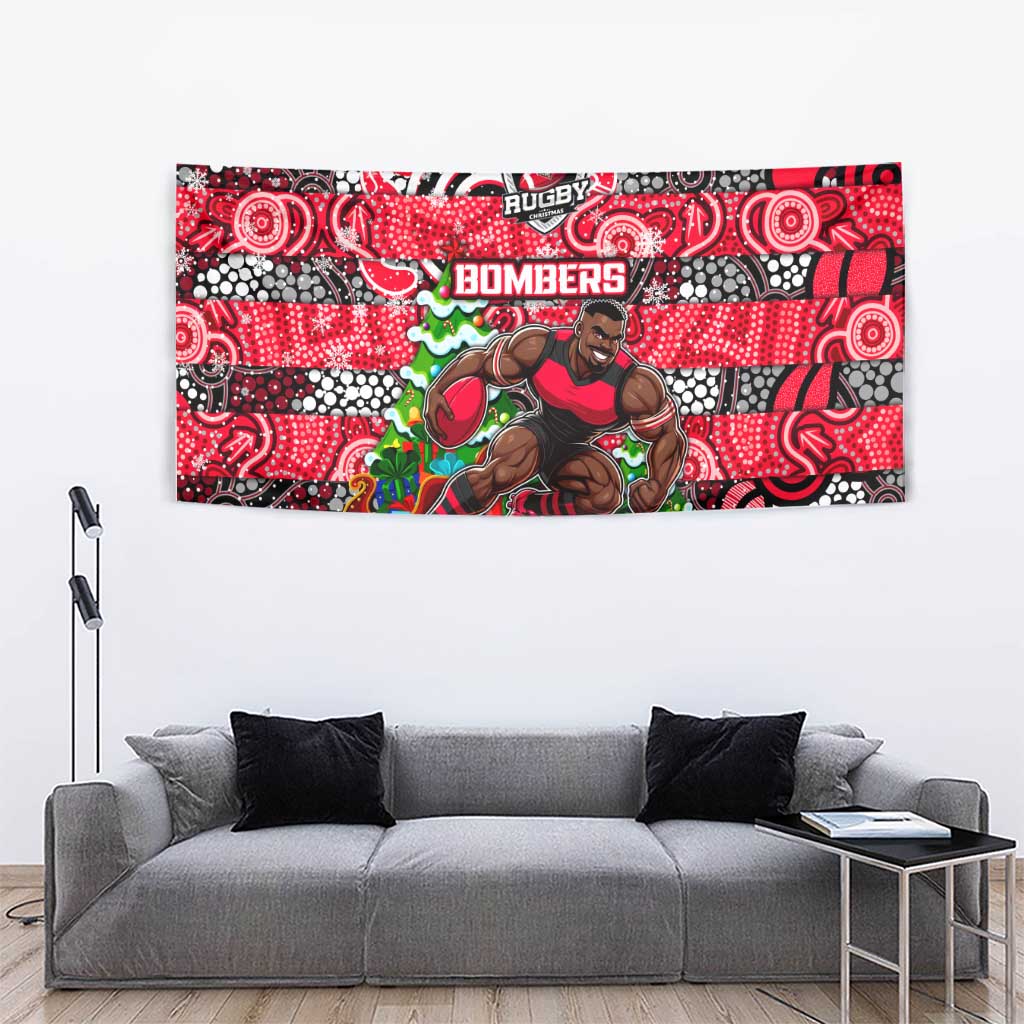 Bombers Football Merry Christmas Tapestry Indigenous Australian Art