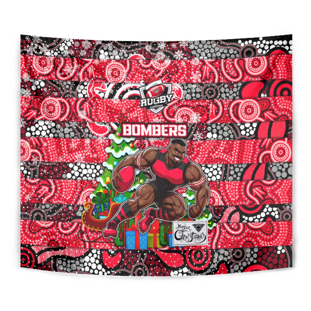 Bombers Football Merry Christmas Tapestry Indigenous Australian Art