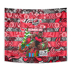 Bombers Football Merry Christmas Tapestry Indigenous Australian Art