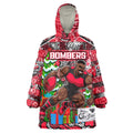 Custom Bombers Rugby Merry Christmas Wearable Blanket Hoodie Indigenous Australian Art