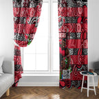 Bombers Football Merry Christmas Window Curtain Indigenous Australian Art