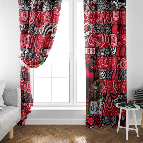 Bombers Football Merry Christmas Window Curtain Indigenous Australian Art