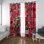 Bombers Football Merry Christmas Window Curtain Indigenous Australian Art