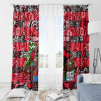 Bombers Football Merry Christmas Window Curtain Indigenous Australian Art