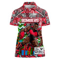 Custom Bombers Rugby Merry Christmas Women Polo Shirt Indigenous Australian Art