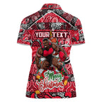 Custom Bombers Rugby Merry Christmas Women Polo Shirt Indigenous Australian Art
