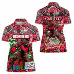 Custom Bombers Rugby Merry Christmas Women Polo Shirt Indigenous Australian Art