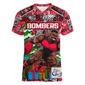 Custom Bombers Rugby Merry Christmas Women V-Neck T-Shirt Indigenous Australian Art