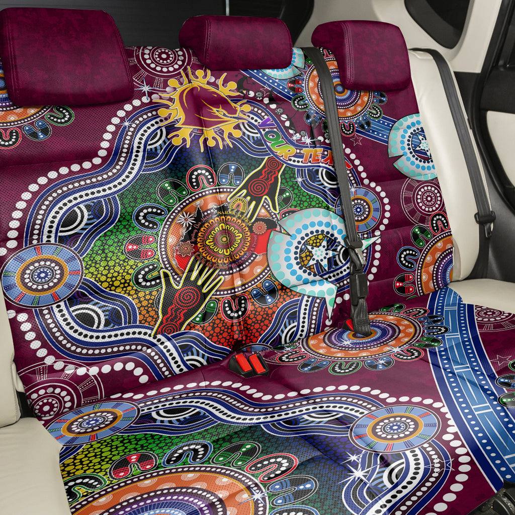 Personalised Broncos NAIDOC Week 2024 Back Car Seat Cover Australia Aboriginal Dot Painting