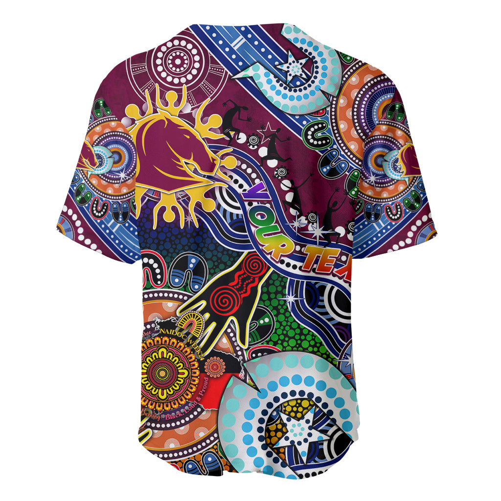 Personalised Broncos NAIDOC Week 2024 Baseball Jersey Australia Aboriginal Dot Painting