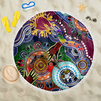 Personalised Broncos NAIDOC Week 2024 Beach Blanket Australia Aboriginal Dot Painting
