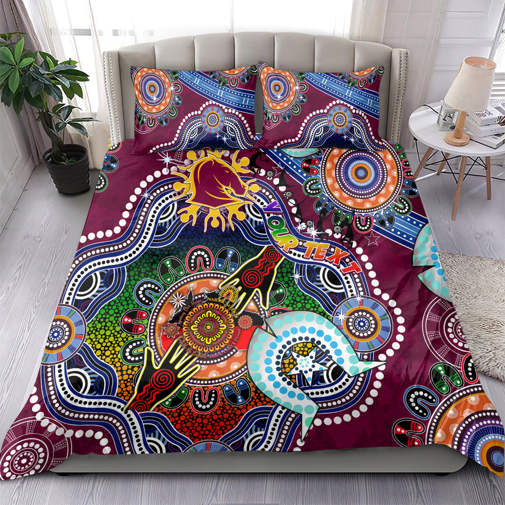 Personalised Broncos NAIDOC Week 2024 Bedding Set Australia Aboriginal Dot Painting