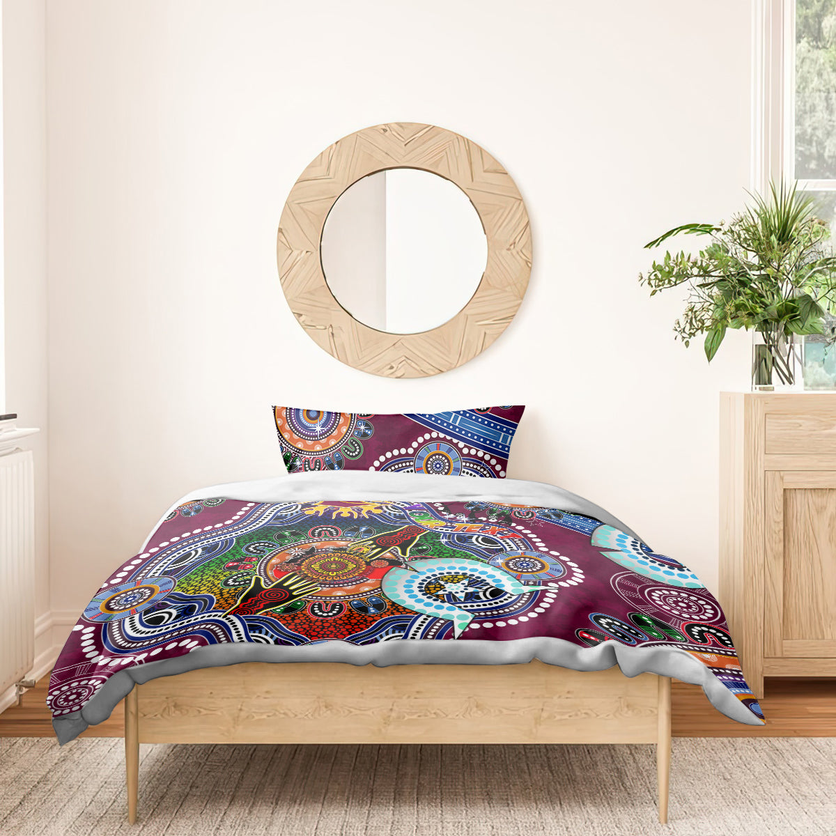 Personalised Broncos NAIDOC Week 2024 Bedding Set Australia Aboriginal Dot Painting