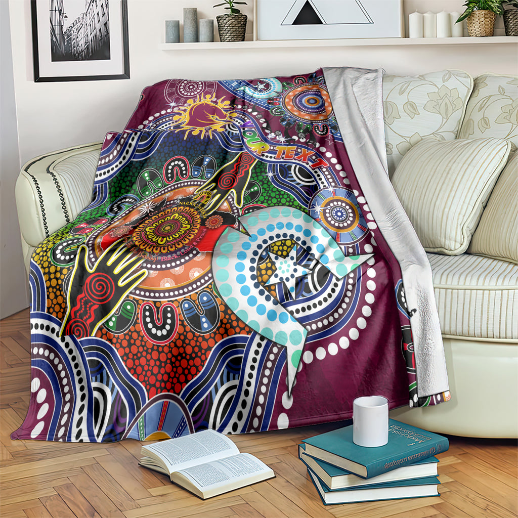 Personalised Broncos NAIDOC Week 2024 Blanket Australia Aboriginal Dot Painting