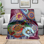 Personalised Broncos NAIDOC Week 2024 Blanket Australia Aboriginal Dot Painting