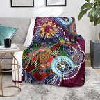 Personalised Broncos NAIDOC Week 2024 Blanket Australia Aboriginal Dot Painting