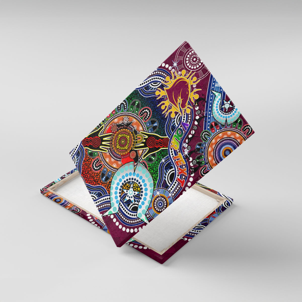 Personalised Broncos NAIDOC Week 2024 Canvas Wall Art Australia Aboriginal Dot Painting