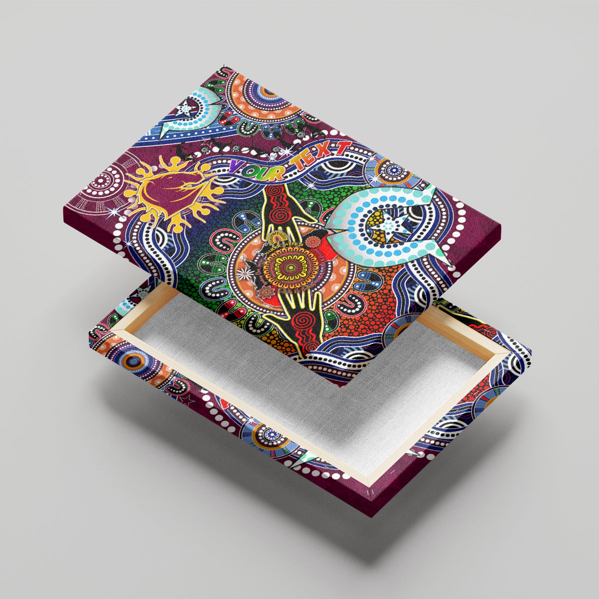 Personalised Broncos NAIDOC Week 2024 Canvas Wall Art Australia Aboriginal Dot Painting