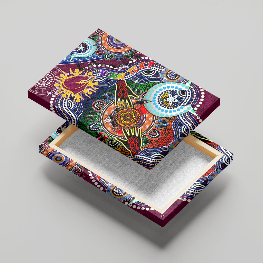 Personalised Broncos NAIDOC Week 2024 Canvas Wall Art Australia Aboriginal Dot Painting