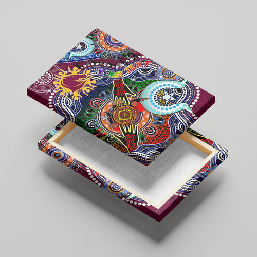 Personalised Broncos NAIDOC Week 2024 Canvas Wall Art Australia Aboriginal Dot Painting