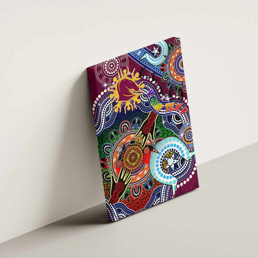 Personalised Broncos NAIDOC Week 2024 Canvas Wall Art Australia Aboriginal Dot Painting
