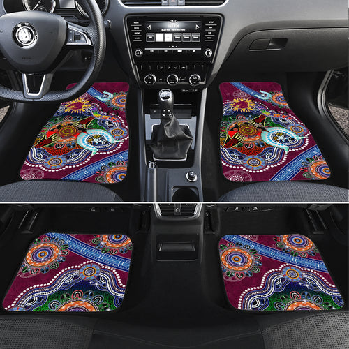 Personalised Broncos NAIDOC Week 2024 Car Mats Australia Aboriginal Dot Painting