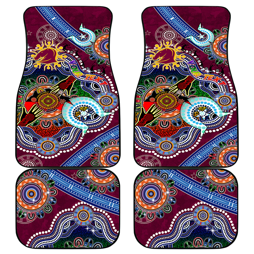 Personalised Broncos NAIDOC Week 2024 Car Mats Australia Aboriginal Dot Painting