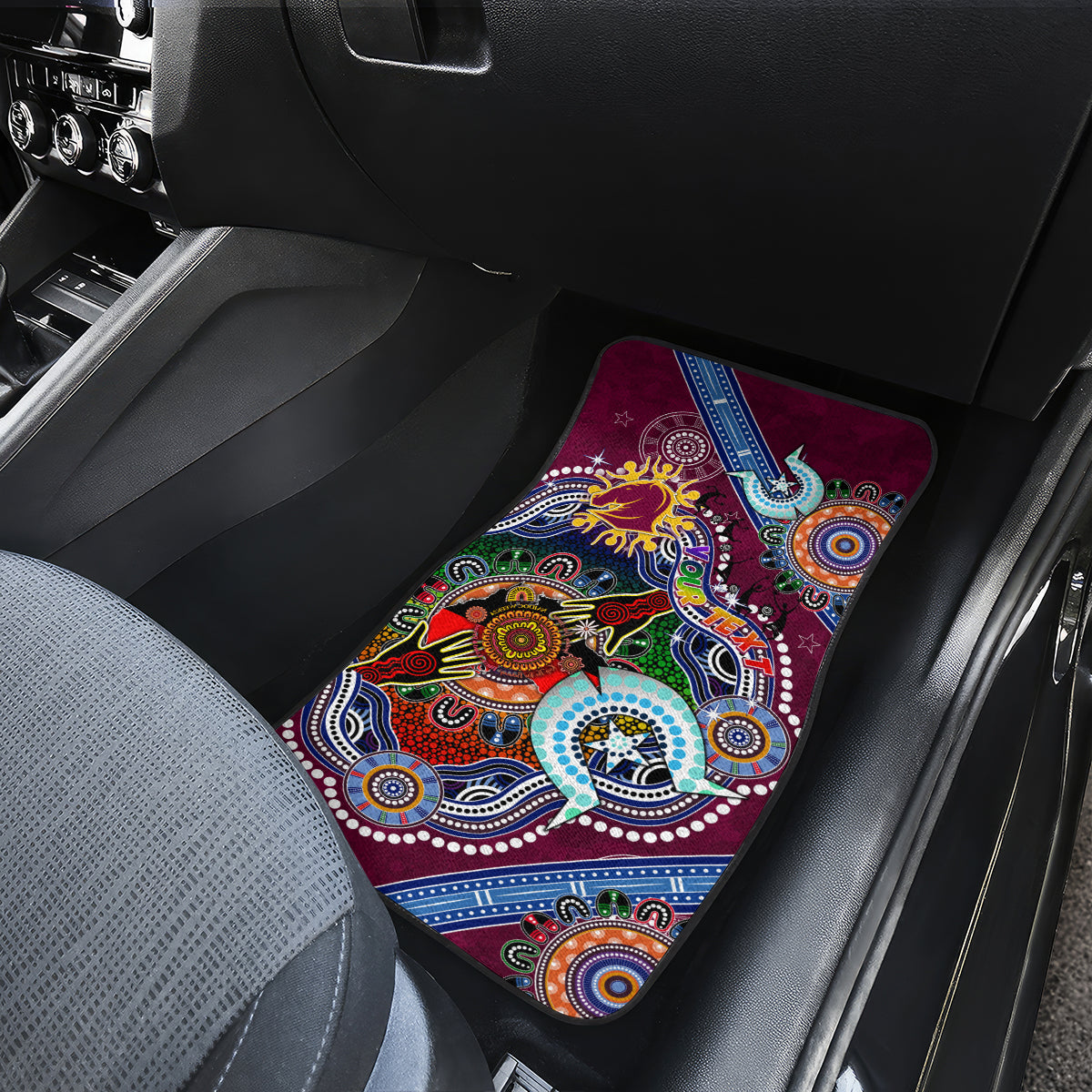 Personalised Broncos NAIDOC Week 2024 Car Mats Australia Aboriginal Dot Painting