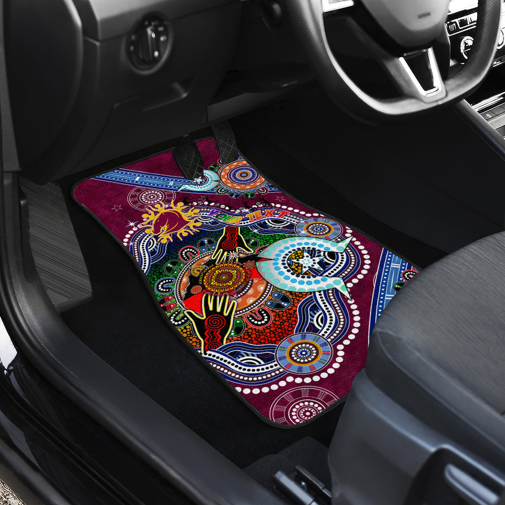 Personalised Broncos NAIDOC Week 2024 Car Mats Australia Aboriginal Dot Painting