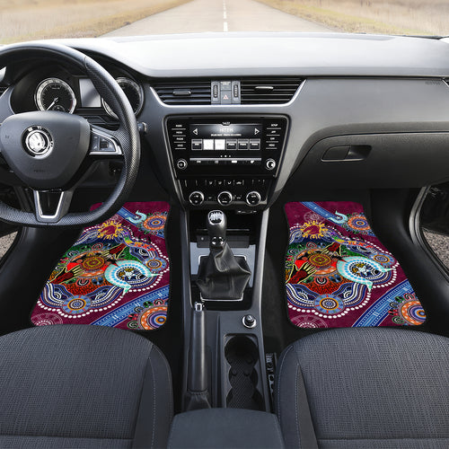 Personalised Broncos NAIDOC Week 2024 Car Mats Australia Aboriginal Dot Painting